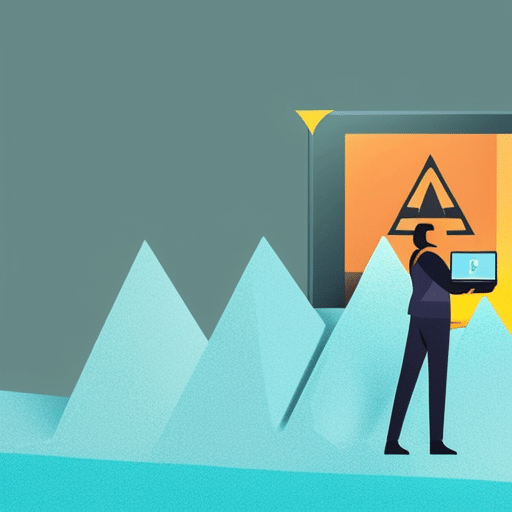 An illustration of a person holding a digital wallet connected to a laptop with the Metamask logo in the background, representing the successful implementation of the Binance Smart Chain