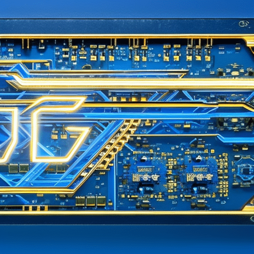 Ng circuit board with a golden chip featuring the words "Nano S"flashing over a vibrant blue background, surrounded by stars and lightning bolts for a sense of speed and energy