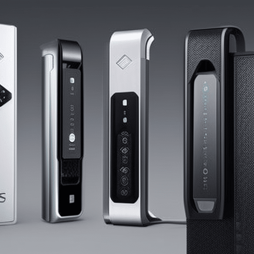 By-side comparison of the features of the Ledger Nano S and Trezor, with a focus on their size, portability, and security features