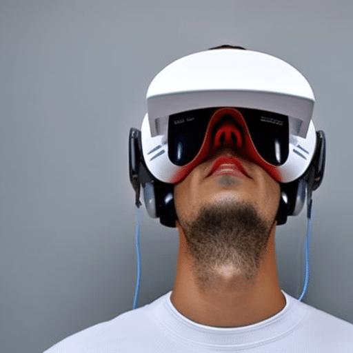 Sona con una máscara de realidad virtual, sumergiéndose en un universo de nanosegundos