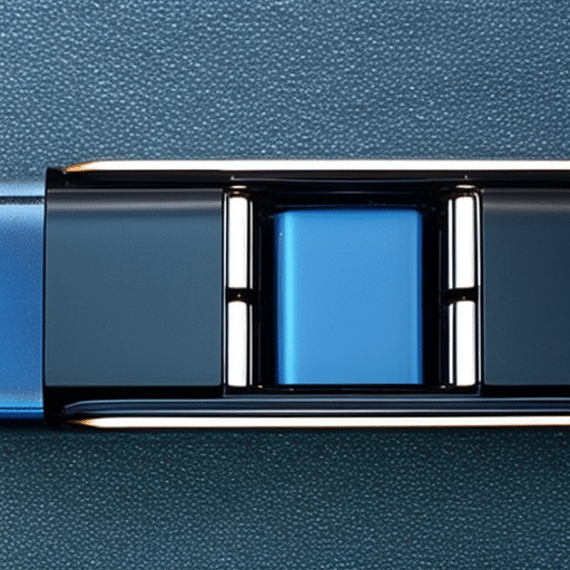 -up of a shiny black ledger nano S against a blue velvet background to illustrate cold storage and privacy