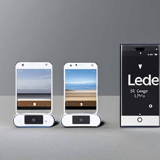 Ze two phones side-by-side, with the Ledger Nano S mobile app on one side and the Ledger Live app on the other
