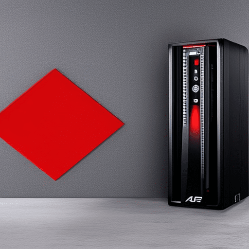 Ex digital security system with a small, sleek, black box at its center, surrounded by a glowing red force-field of protection