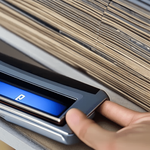 -up of a person's hands, with a finger pressing a button on a Ledger Nano S wallet, emphasizing the security of the transactions