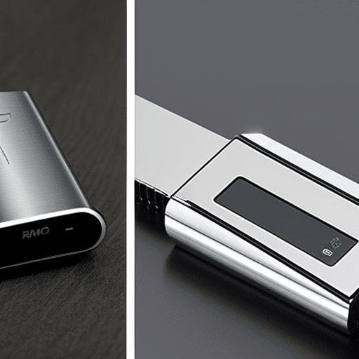 By-side comparison of the Ledger Nano S and Trezor hardware wallets, showing the size, shape, and design of each