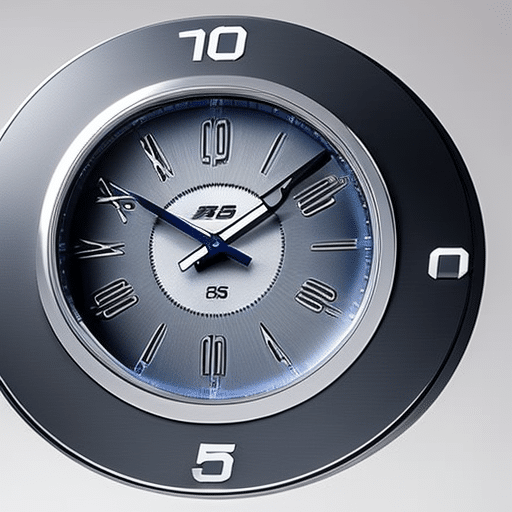 -up of a high-speed, ultra-modern clock showing a fleeting nanosecond