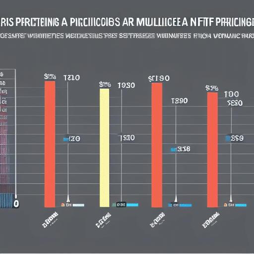 A graph of multicolored vertical bars, each representing a different NFT pricing tactic