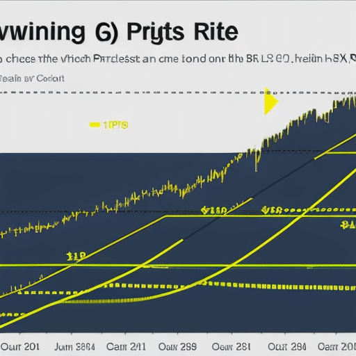 chart showing the recent rise and fall of XRP prices, with a bright yellow arrow pointing to the current rate