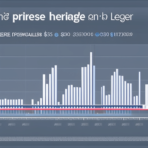 Alist, modern graph showing the price of a Ledger Nano S over time, with a focus on the varying highs and lows